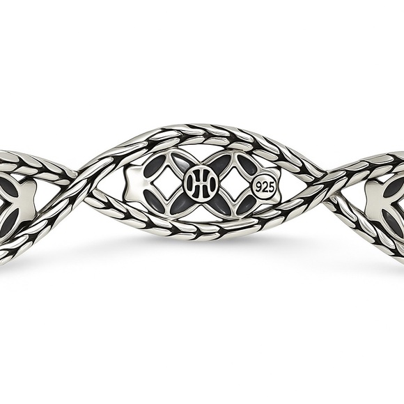 John Hardy Kawung Enamel Bangle Bracelet Sterling Silver 925 Fits 7.25–7.75” - Picture 4 of 9